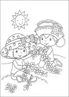  coloriage à dessiner charlotte-aux-fraises-couronnes-fleurs