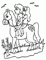  dessin à colorier chevaux041