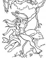  dessin coloriage tarzan-liane