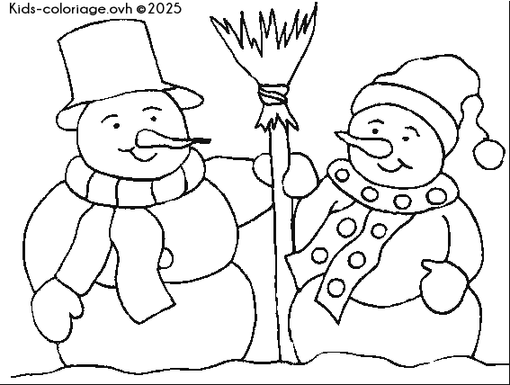 Coloriage à imprimer bonhomme-de-neige-14