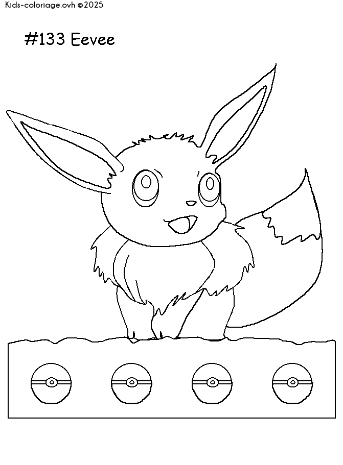 Coloriage à imprimer pokemoneevee