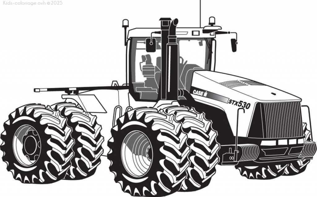 Coloriage Tracteur Case  Dessin Coloriage