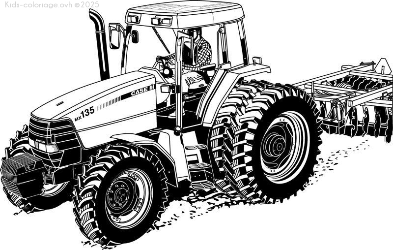 Coloriage à imprimer tracteurfermecoloriage9