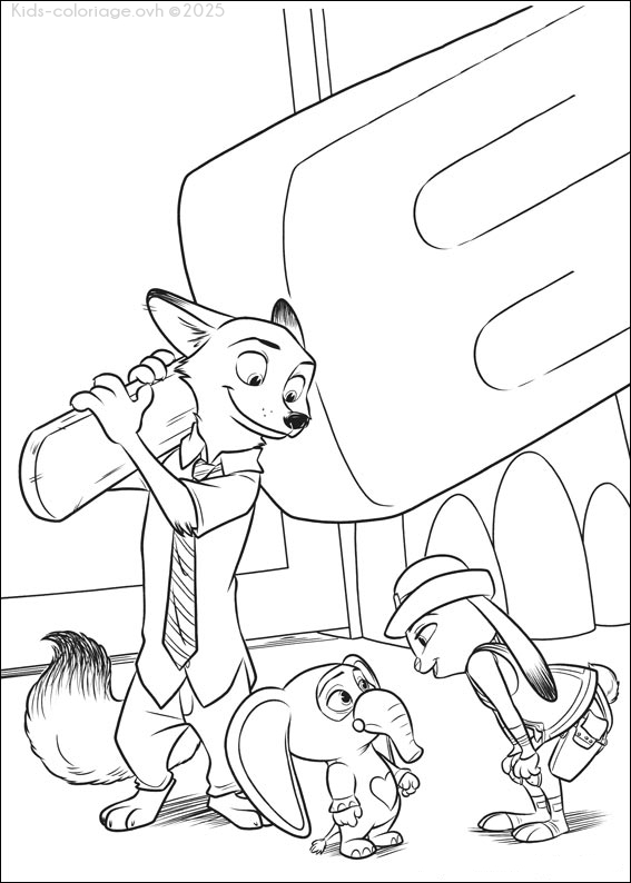 Coloriage à imprimer zootopia0