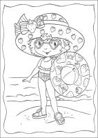  coloriage à dessiner charlotte-aux-fraises-a-la-plage