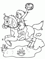  dessin à colorier chevaux037