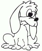  coloriage à dessiner chien-triste