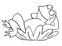  dessin à colorier grenouille-dort