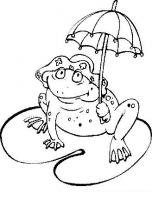  coloriage à dessiner grenouille-parapluie