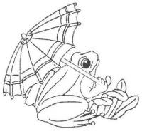  dessin à colorier grenouille-parasol