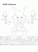  dessin à colorier pokemon-alakazam