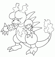  dessin à colorier pokemon-flamme
