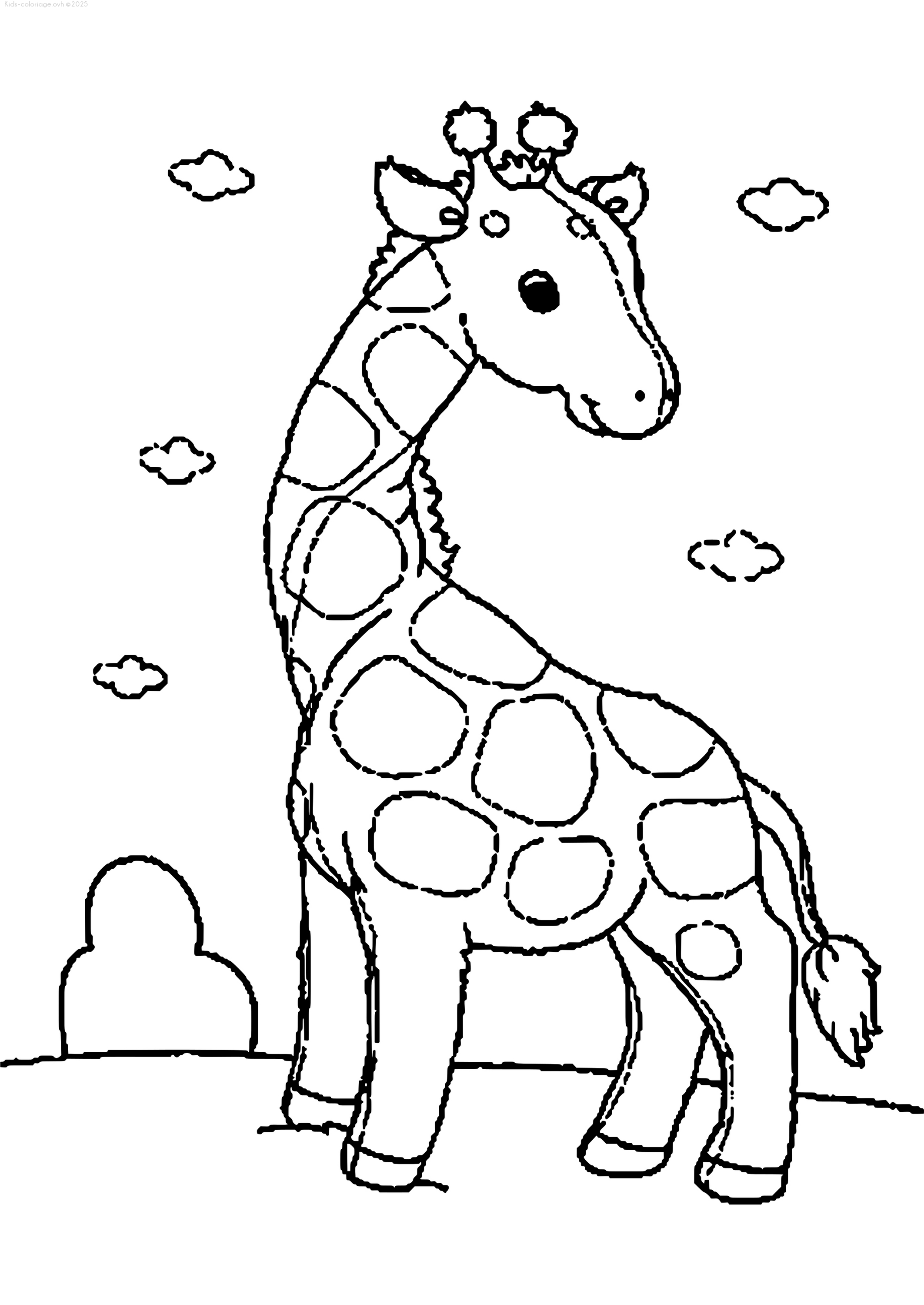 Coloriage à imprimer girafe10