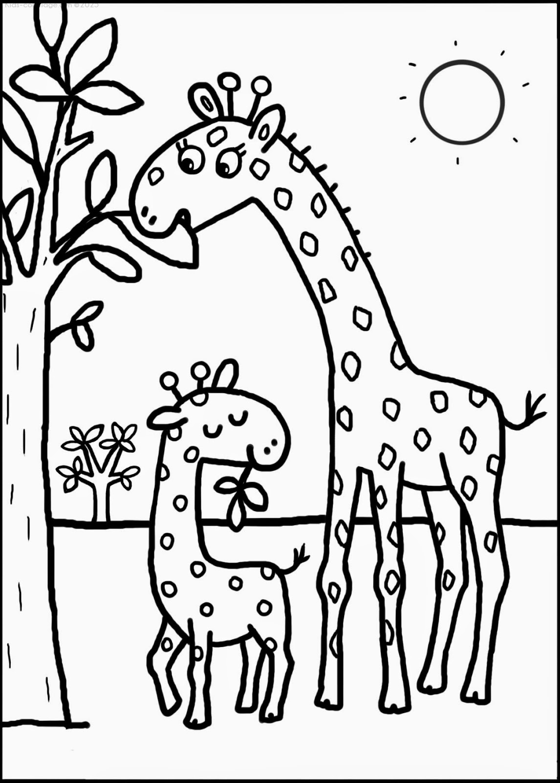 Coloriage à imprimer girafe-8