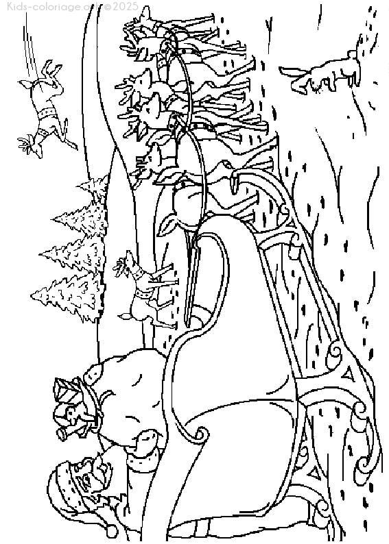 Coloriage à imprimer noel-traineau