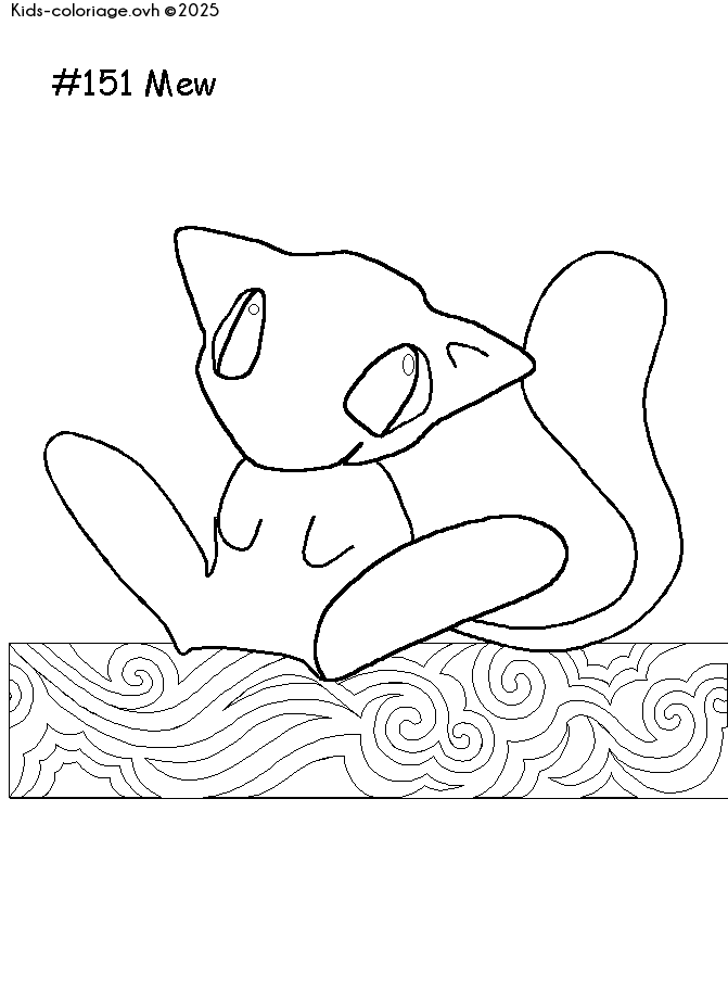 Coloriage à imprimer pokemon-mew