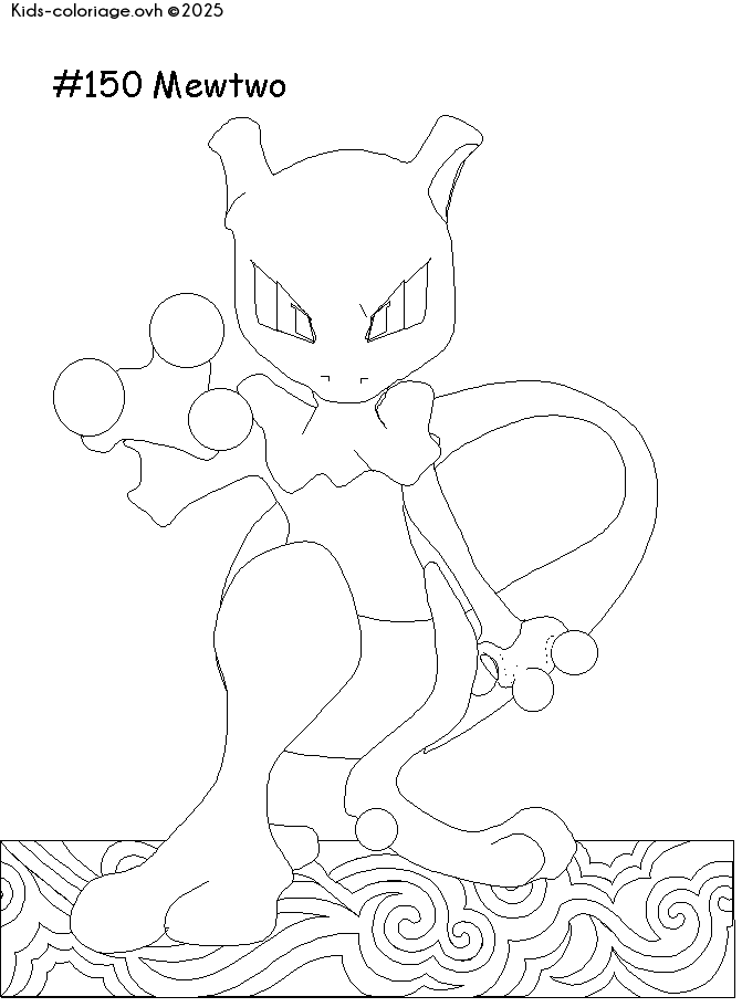 Coloriage à imprimer pokemonmewtwo